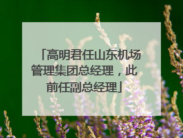 高明君任山东机场管理集团总经理，此前任副总经理